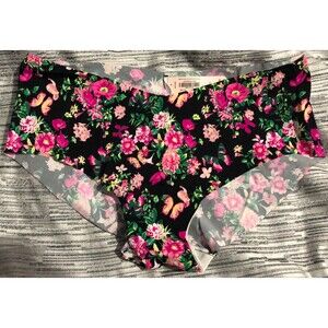 Victoria's Secret Floral Black Hiphugger Size Large NWT